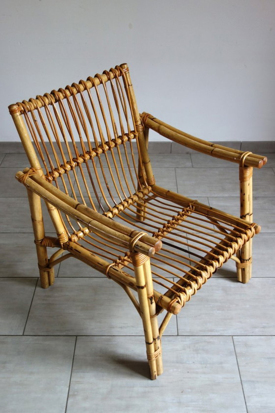 Image 1 of Par de sillones Dal Vera de bambú y ratán, 1970.