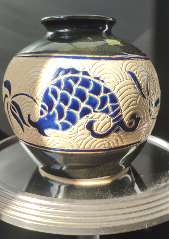 Image 1 of Vintage "Dong Tam" lamp base, Vietnamese ceramic