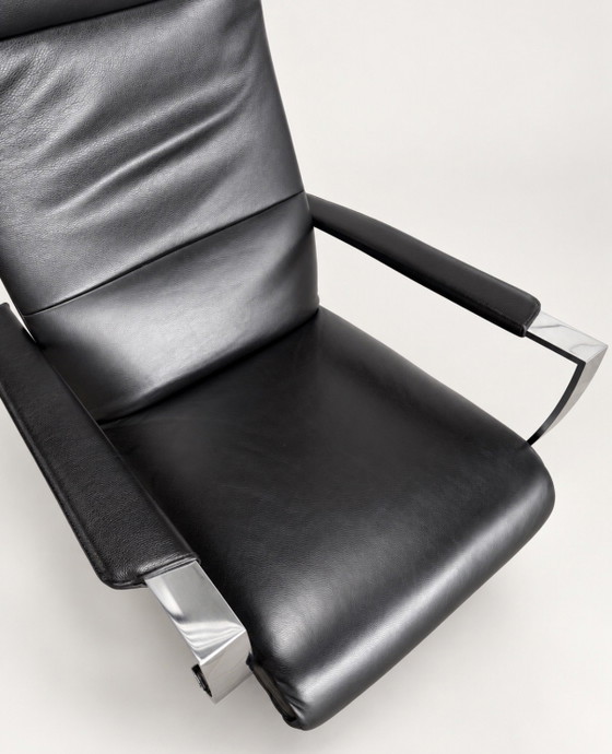 JORI Idaho Medium — Black Leather & Chrome – Adjustable recliner chair (photo 2 of 15)