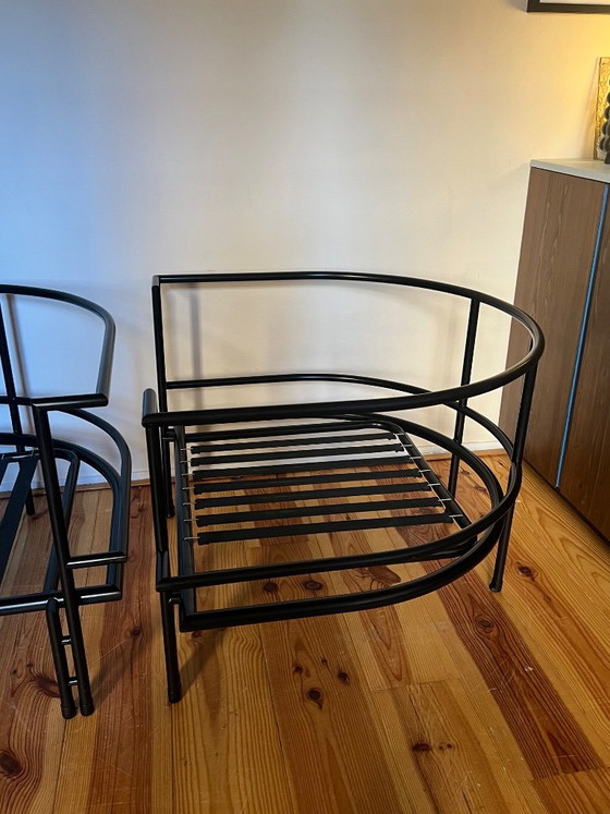 Set di 2 poltrone a cubo vintage in pelle – Stile KEBE / Bauhaus (photo 7 of 13)