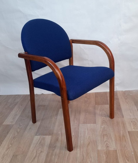 Image 1 of 6 X Norway blue fabric stacking conference chairs