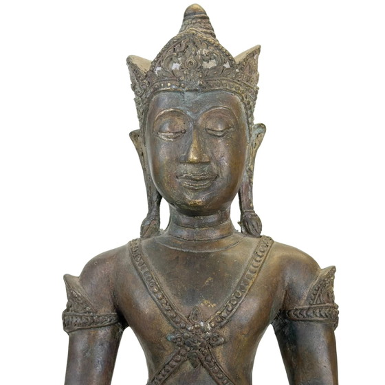 Buda coronado de bronce antiguo, Tailandia o Laos, siglo XIX – Esculturas, Bronze (photo 9 of 11)
