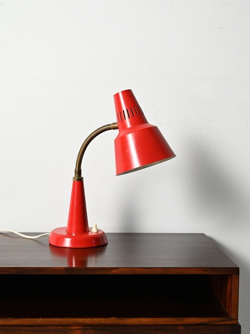 Lampada da tavolo scandinava rossa Gemi, anni '60