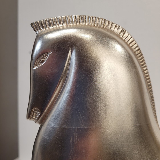 Image 1 of “Caballo”, Metal Plateado y Mármol, Boris Lovet-Lorski, Estilo Art Déco, 70’s - Estados Unidos