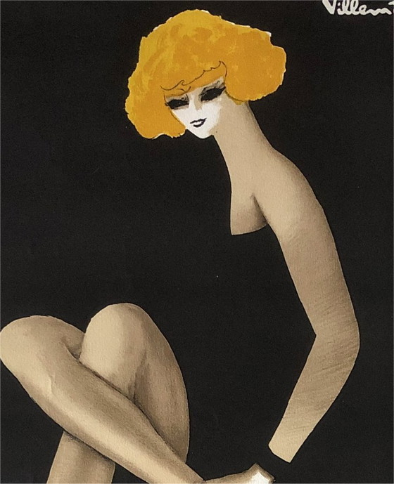 Image 1 of Bernard Villemot – BALLY “La Femme en Noir” – Litografía original, 1982
