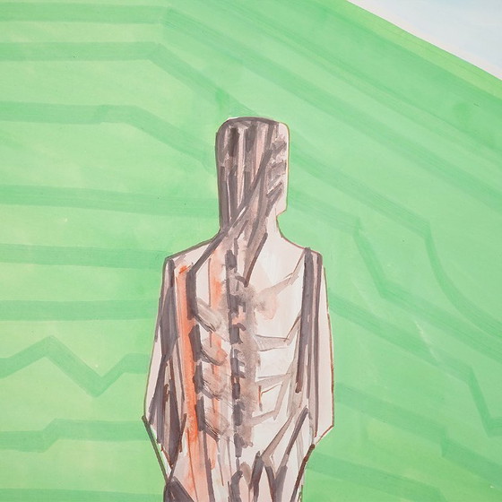 Image 1 of Mario Rossello, technique mixte sur papier, années 1970