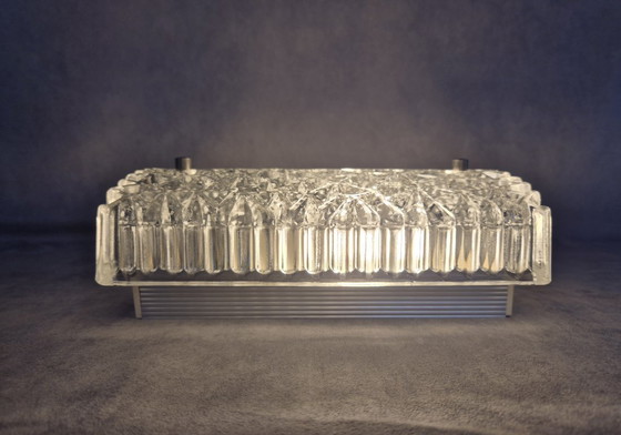 Image 1 of Vintage Hoffmeister Wall Lamp 45266 Z – 1980s Ice-Glass Sconce, German Design, Excellent Look