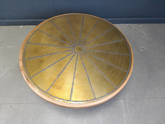 Image 1 of Scandinavian etched brass coffee table, 1960s 