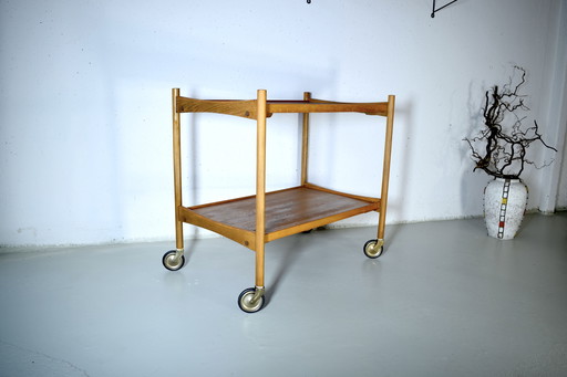 Deense serveerwagen uit de jaren 60, bijzettafel, vintage tafel, bijzettafel