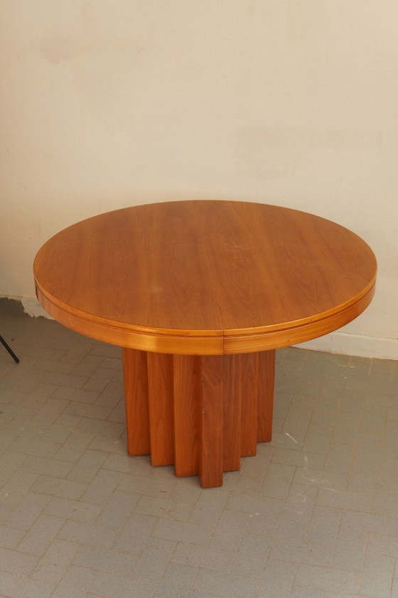 Image 1 of An exceptional Italian brutalist dining table in solid oak