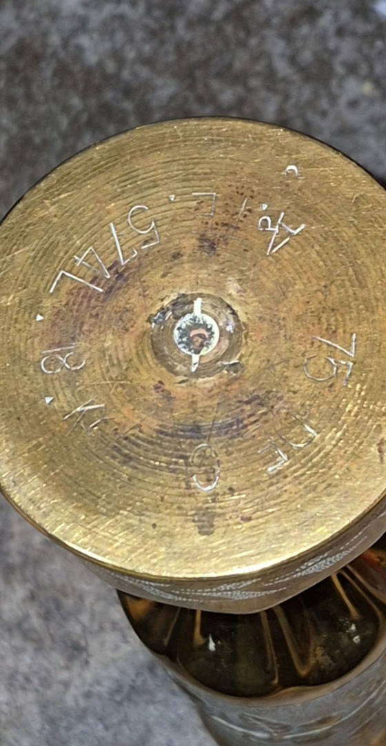 Pair of copper cannon shells from the First World War – Vases, Brass (photo 7 of 8)