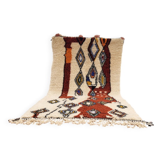 Beni Ouarain Teppich 244x150 cm – Dicke Wolle – Mehrfarbige Berbermuster – Teppiche & Läufer, Baumwolle (photo 2 of 9)