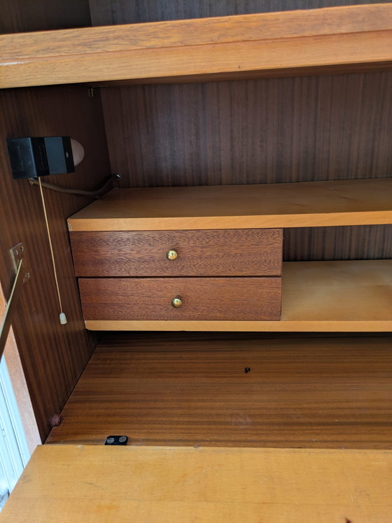 Image 1 of Vintage teakhouten highboard, secretaire 