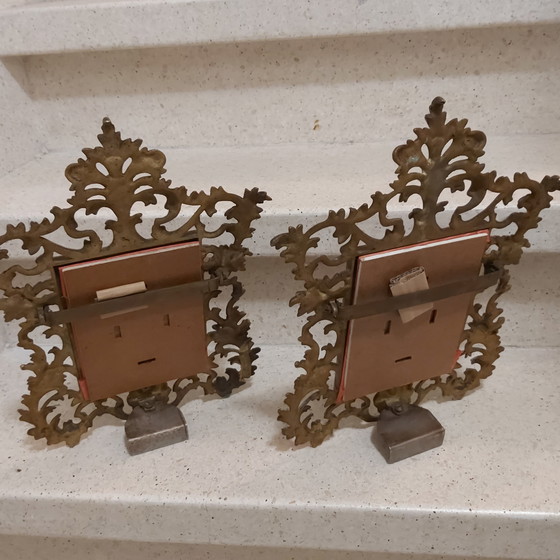 Image 1 of 2 antieke koperen ornamenten fotolijsten rococo 1900