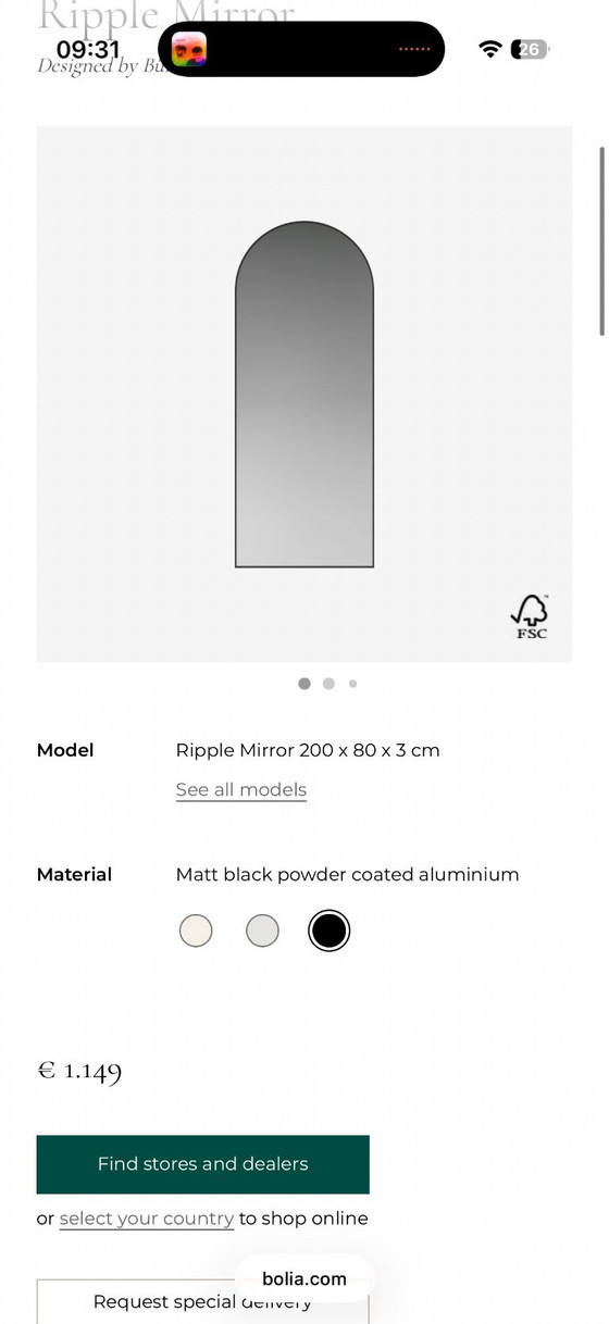 Bolia Ripple Spiegel - 200 x 80 x 3 cm – Aluminium (photo 8 of 12)