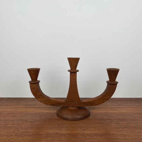 Image 1 of Candelabro de teca de tres brazos, 1960/70
