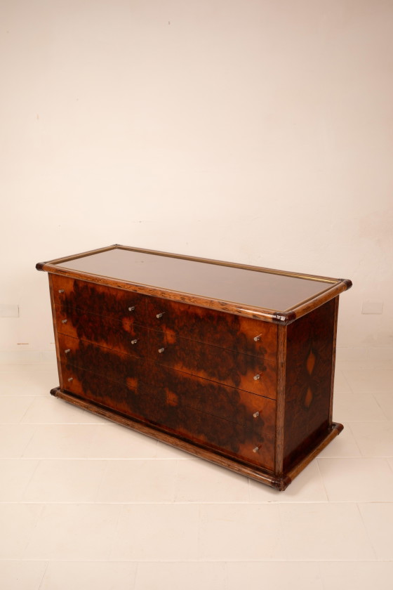 Alberto Smania Marango Cassettiere in radica e bambù Studio Smania – Leather, Brass, Italian Design (photo 7 of 26)