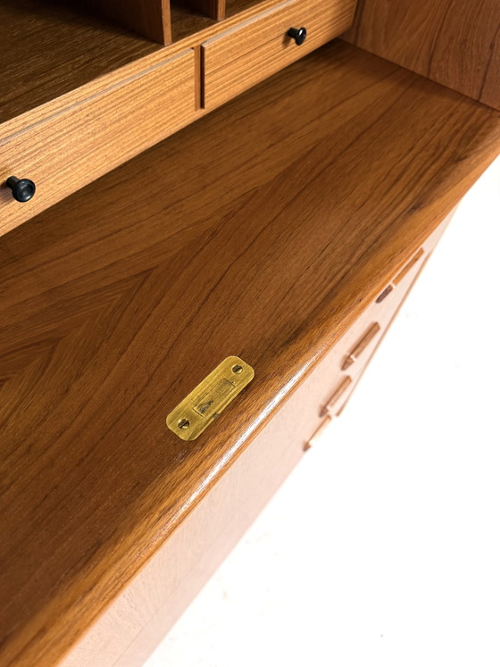 Image 1 of Vintage Danish teak roll-top secretary desk '60
