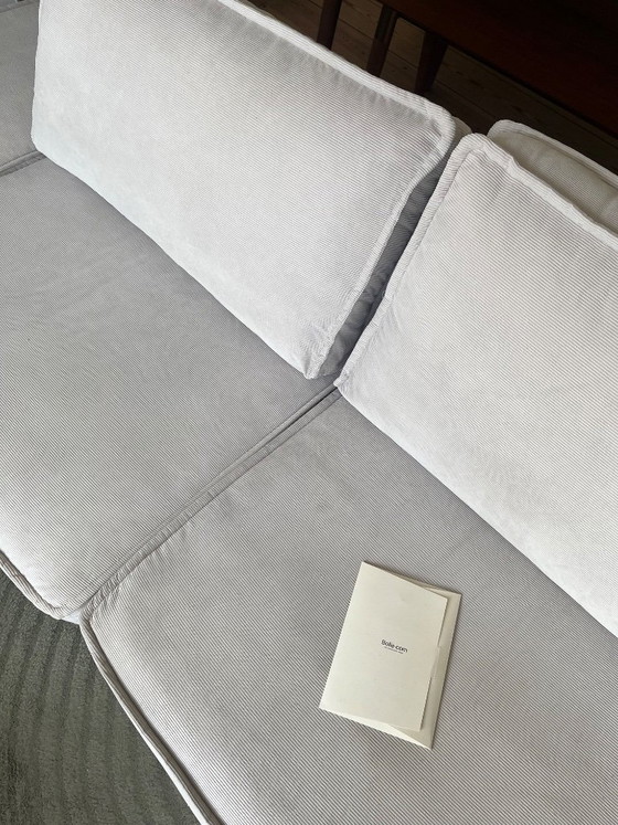 Bolia Noora Bank – 2-3 zits + poef – Ecru stof – Zeer goede staat – 3-5 zitsbanken, Velvet (photo 7 of 12)