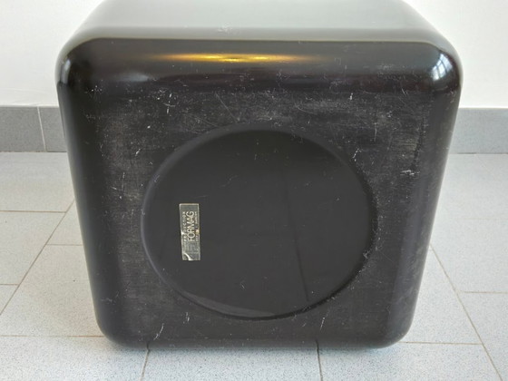 Image 1 of CUBE BAR VINTAGE 1970 DE JEAN GARCON POUR FORMAG 70S SPACE AGE PLASTIQUE NOIR