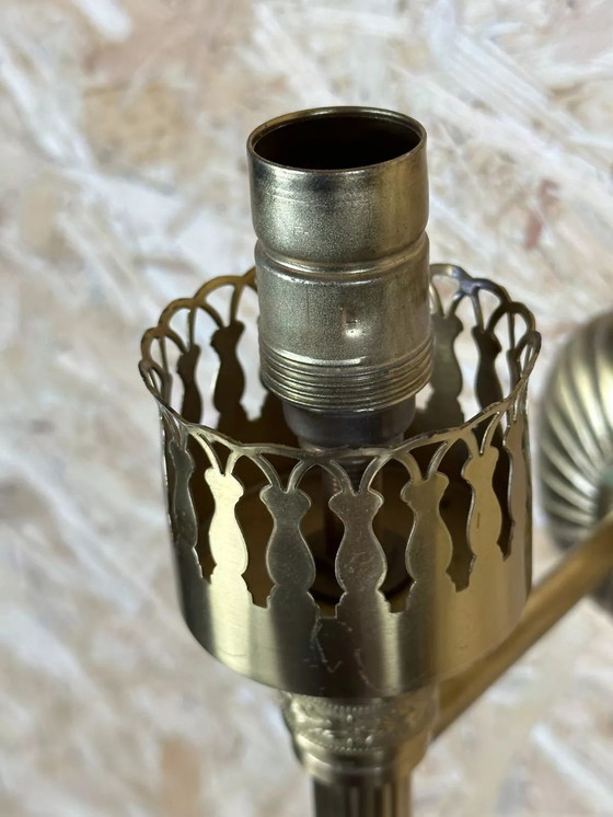 Image 1 of 2 lámparas de pared de los años 60 y 70, de cristal y latón, con diseño espacial.