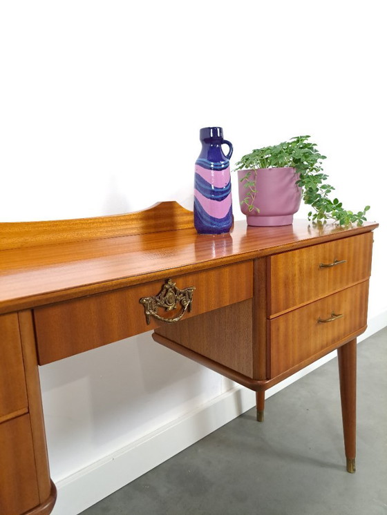 Image 1 of Side table with drawers and brass details from Sweden, children's desk