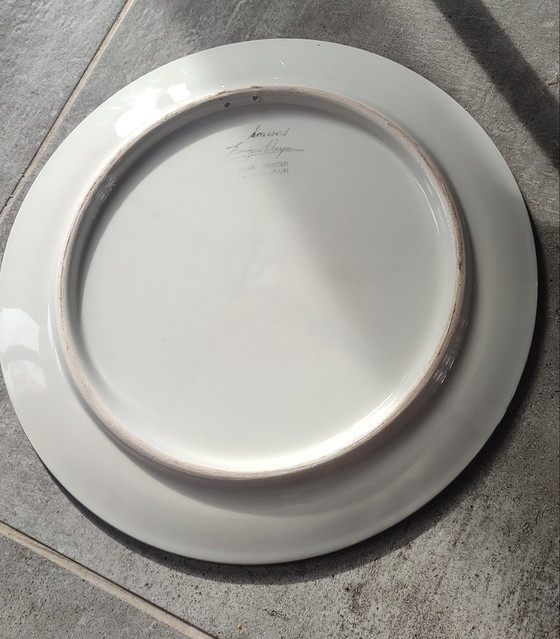 Image 1 of Große Wandplatte aus Majolika, signiert von Enrique Crespo, Artesania, 1970er Jahre