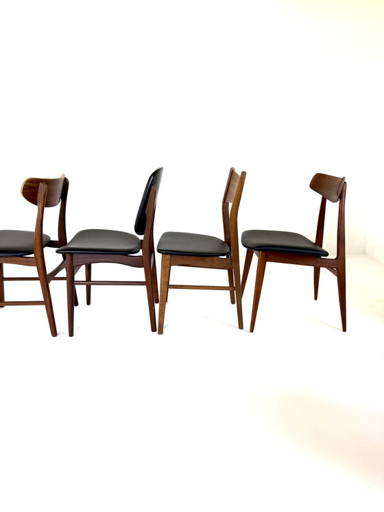 Image 1 of Set di 8 sedie da pranzo danesi componibili, anni '60