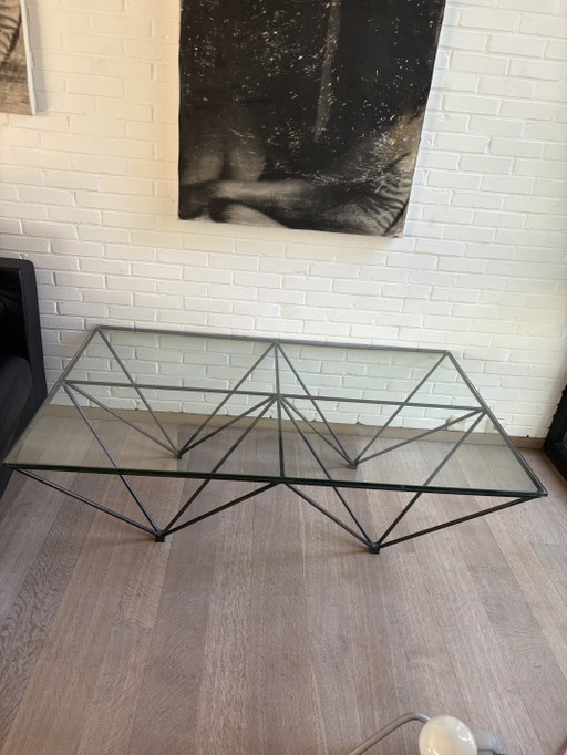 Table basse de style Paolo Piva, modèle Amanda – salontafels, Glass, Iron
