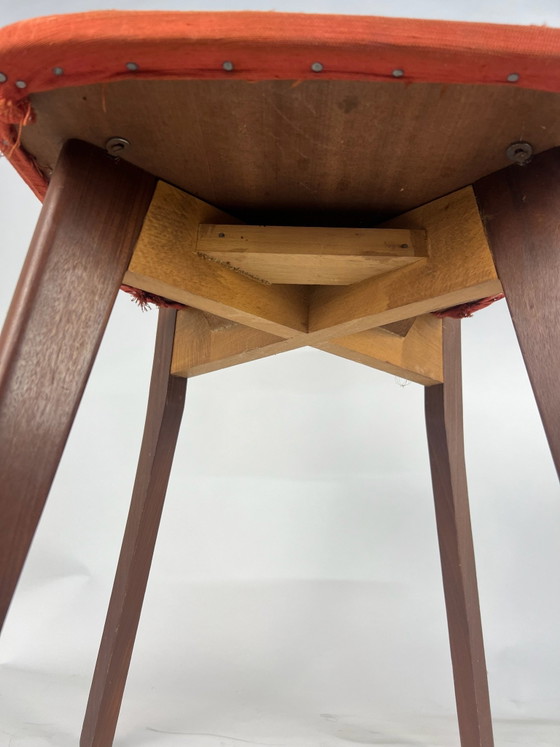 Sedie da pranzo vintage mid-century set 2x anni '50/'60 – Tessile, Legno (photo 4 of 6)
