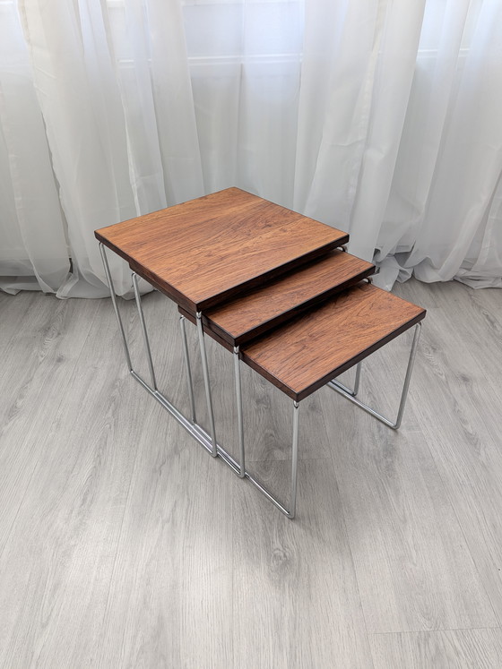 Image 1 of Vintage set of 3 nesting tables by Brabantia, 1970s