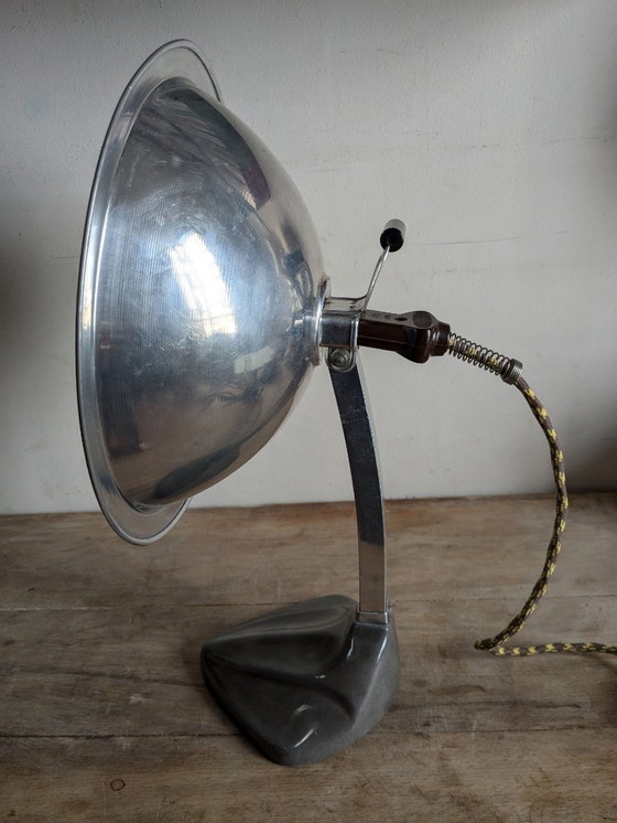 Image 1 of Lámpara parabólica Cobra con base de hierro fundido esmaltado, Art Nouveau.