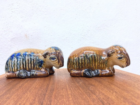 Image 1 of 2 figuras de cerámica ovejas por Klothilde Giefer ferrocarril 60s 70s