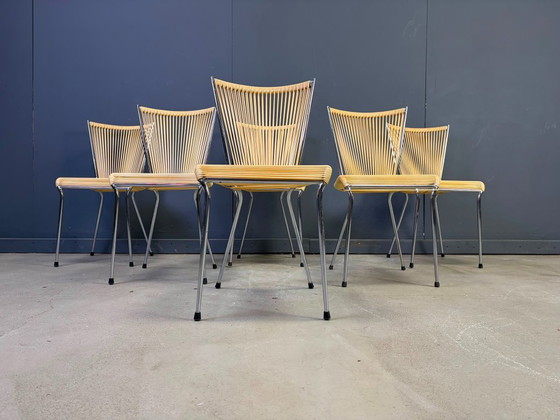 Vintage 'Scoubidou' stoelen, set van 6 - jaren 60 – Eetkamerstoelen, Metal, Plastic (photo 5 of 9)