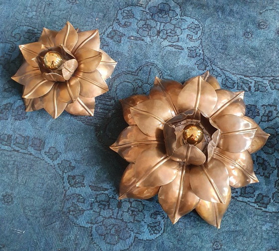 Image 1 of Juego XL de apliques florales de pared/techo - Banci Firenze - Mid-Century - Hollywood Regency