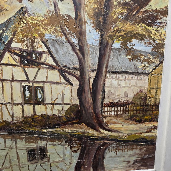 Image 1 of Wassermühle in Fachwerkbauweise im impressionistischen Stil, 1960er/70er Jahre