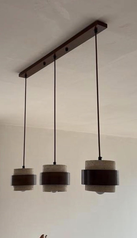 Image 1 of Mooie hanglamp - travertine en hout 