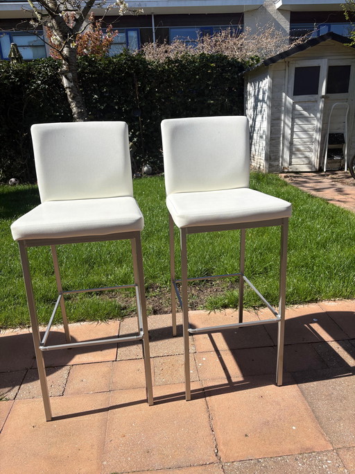 2 Taburetes de bar marca Bringo 2K blanco