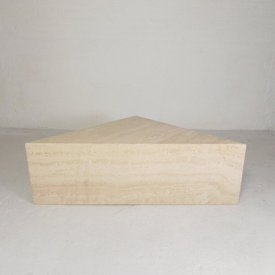Image 1 of Mid-Century travertine coffee table with triangular top, 1970s
