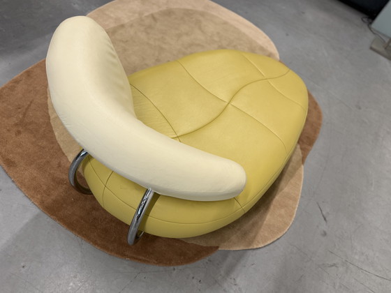 Image 1 of Leolux Kikko Chaise Longue Fauteuil Geel groen Creme 