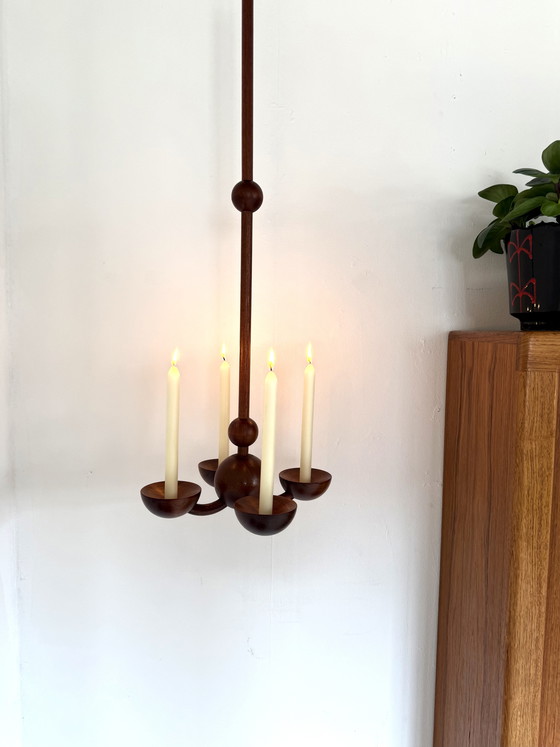 Image 1 of Vintage teak hanging candlestick, Denmark '60s