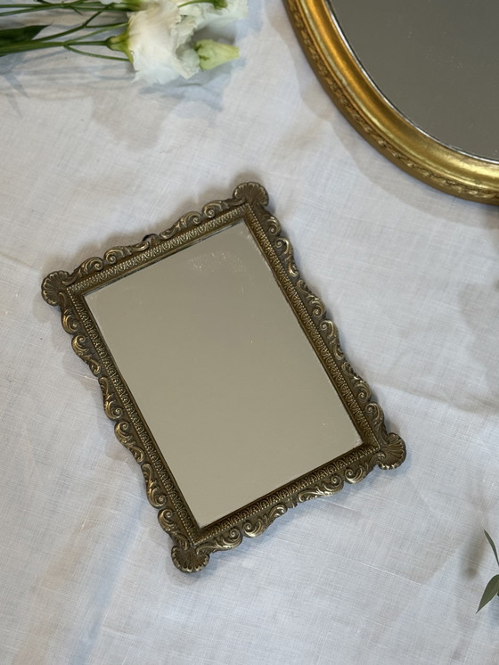 Image 1 of Miroir laiton vintage 