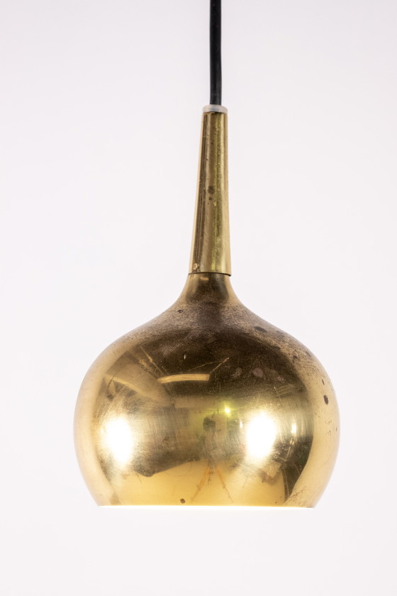 Image 1 of 2x Hans Agne Jakobsson Brass Pendant Lamp, 1960s Sweden