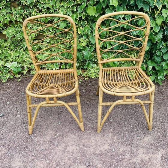 Image 1 of Paar rotan stoelen van Van Rohe