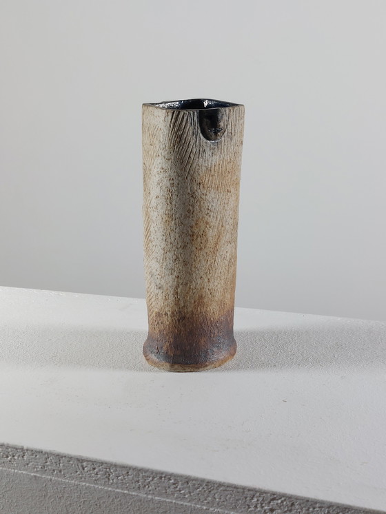 Image 1 of Vaso in ceramica d'artista con decorazione a graffiti vintage di metà secolo