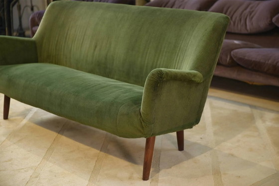 Green velvet canapé 1960s – 3-5 seaters, Scandinavian (photo 11 of 15)