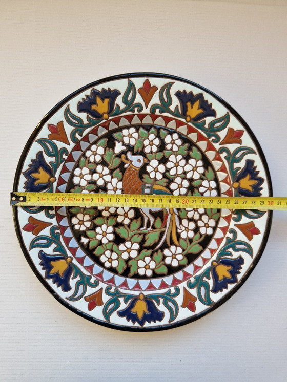 Image 1 of Plato de pared.Coingrace.Granada.Cerámica española de Fajalauza.