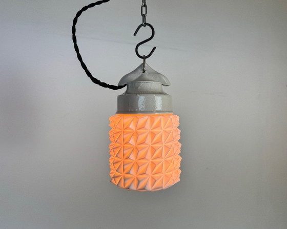 Image 1 of Vintage witte porseleinen hanglamp, jaren 70