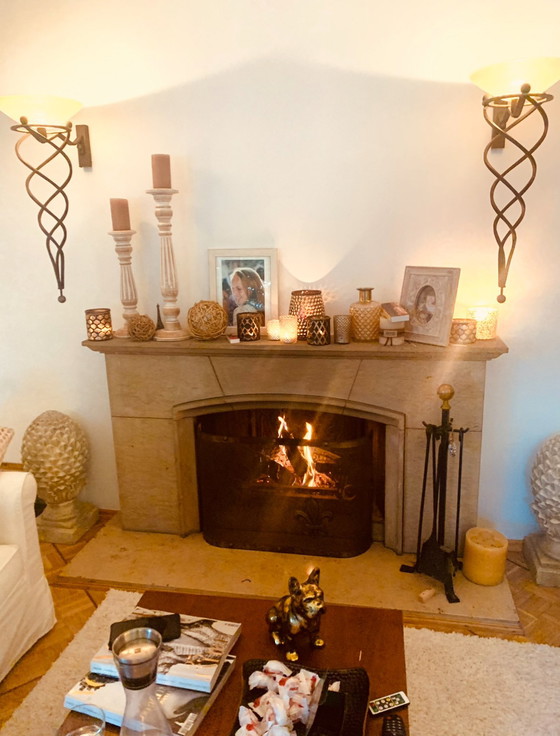 Image 1 of Coppia di applicazioni Terzani « Antinea » – ferro forgiato e vetro di Murano – Jean-François Crochet