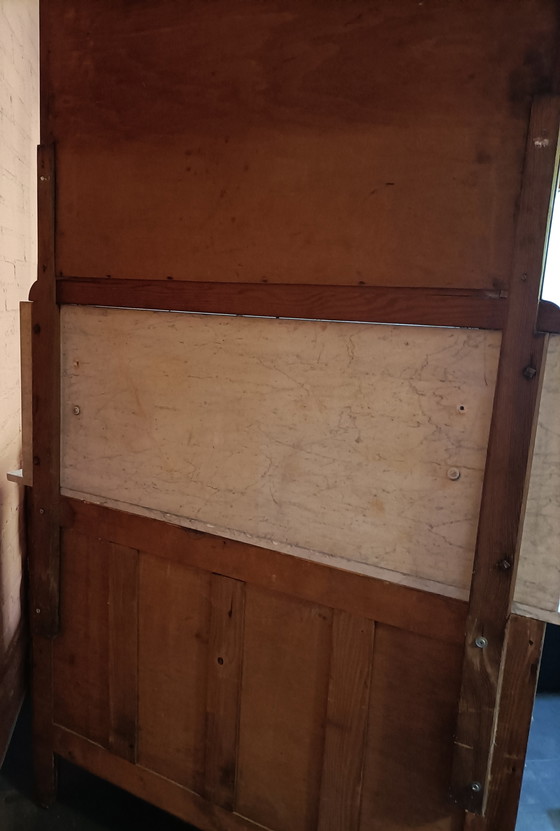 Image 1 of Chest of drawers with marble top and mirror